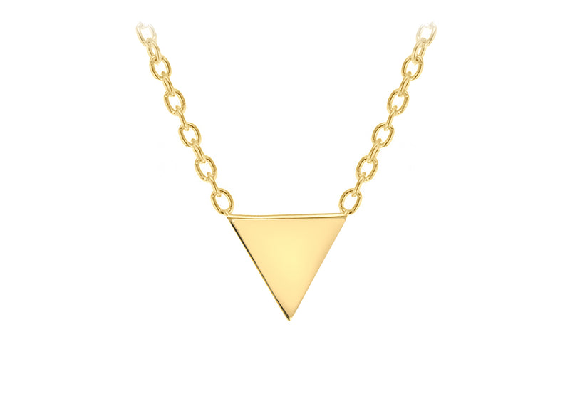 Sterling Silver Yelllow Gold Plated 8mm x 6mm Triangle Necklet 46m/18"9
