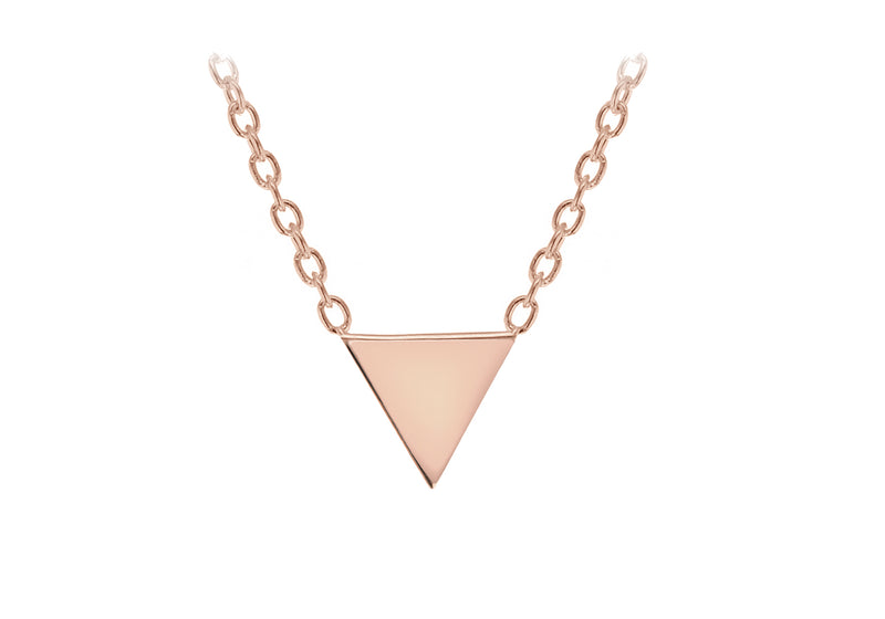 Sterling Silver Rose Gold Plated 8mm x 6mm Triangle Necklet 46m/18"9
