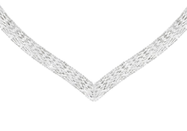 Sterling Silver hevron V-Shaped Necklace  41m/16"9