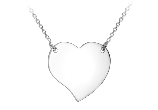 Sterling Silver 20mm x 19mm Heart Necklace  43m/17"9
