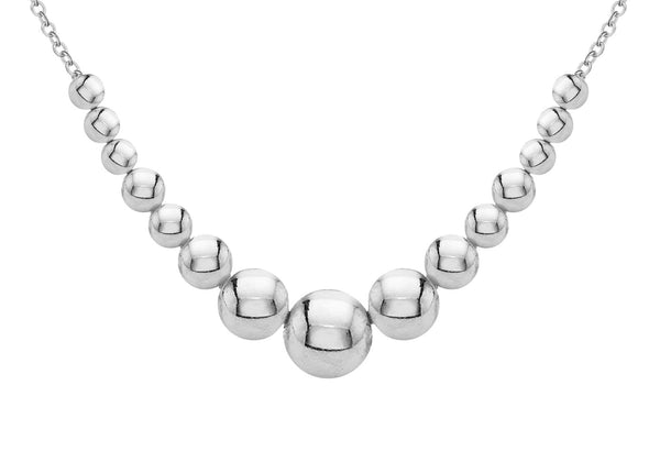 Sterling Silver Graduated Ball Necklace  46m/18"9
