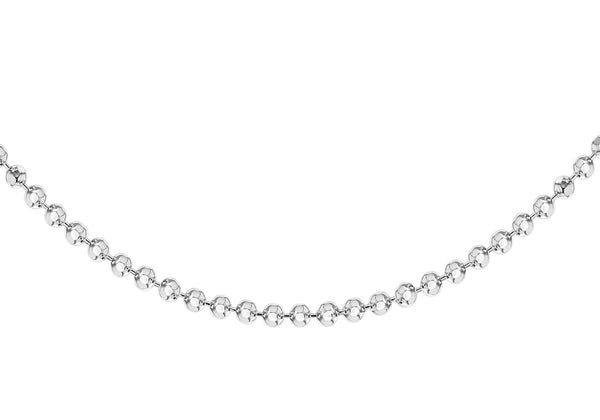 SILVER FINE D BALL Chain 16"9