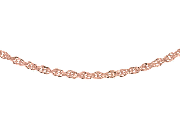 Sterling Silver Rose Gold Plated 1.8mm Prince of Wales Chain 46m/18"9