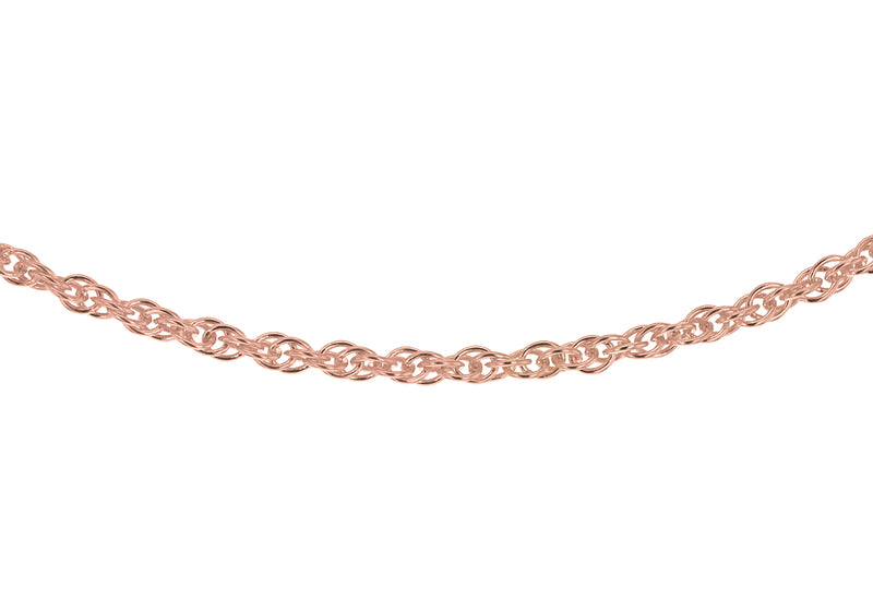 Sterling Silver Rose Gold Plated 1.8mm Prince of Wales Chain 46m/18"9