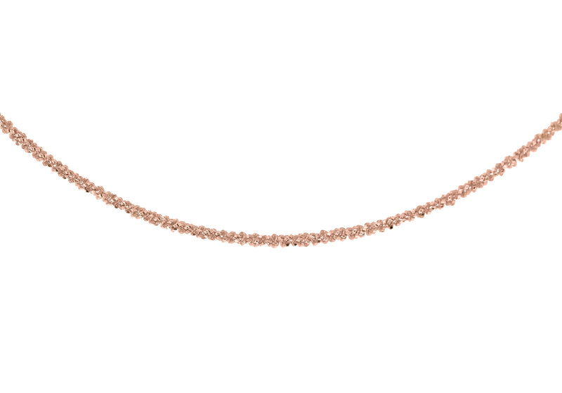 Sterling Silver Rose Gold Plated Adjustable Heart Slider Tocalle Chain 61m/24"9