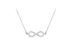 Sterling Silver Rhodium Plated Zirconia  23.6mm x 6.9mm Infinity Necklace  46m/18"9