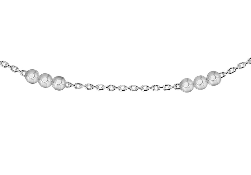 Sterling Silver FacetedBall and Belcher  Chain 61m/24"9