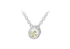 Sterling Silver Light Green 3mm Zirconia  August Birthstone Adjustable Necklace  41m/16"-46m/18"9