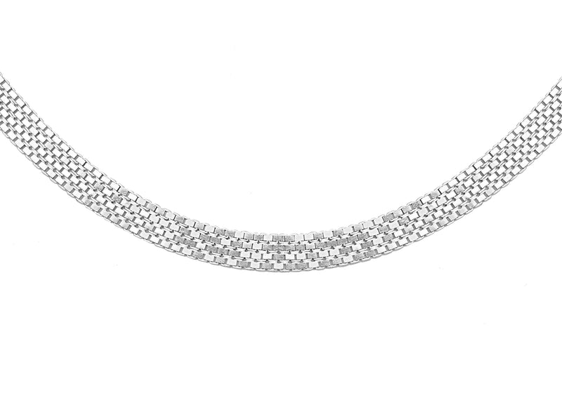 Sterling Silver Four Row Box Chain
