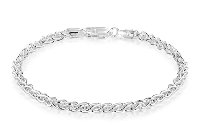 Sterling Silver 100 Spiga Chain Bracelet 19m/7.5"9