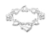 Sterling Silver Heart Link Bracelet 19m/7.5"9