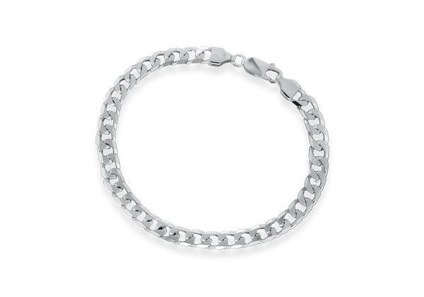 Sterling Silver 180 Diamond Cut Curb Bracelet 20m/8"9