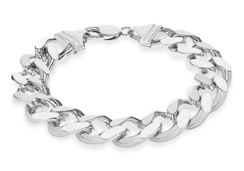 Sterling Silver 400 Curb Bracelet 21.5m/8.5"9