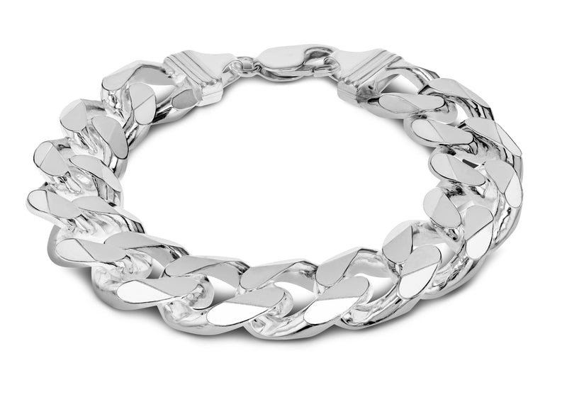 Sterling Silver 16.75mm Curb Bracelet 23m/9"9