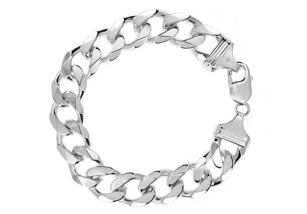 Sterling Silver Diamond Cut Curb Bracelet 22.5m/9"9