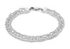 Sterling Silver Double Link Curb Bracelet 20m/8"9