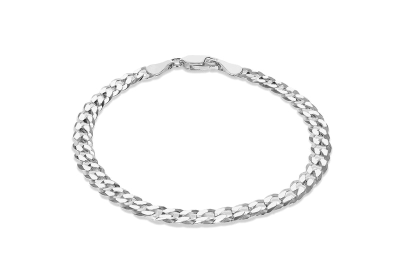 Sterling Silver 120 Flat Curb Bracelet 20m/8"9