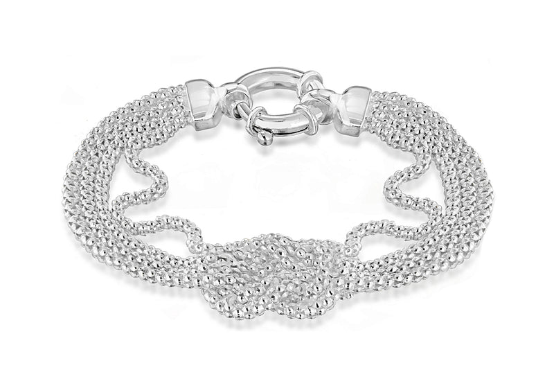 Sterling Silver Poporn Chain Knot Bracelet 20m/8"9