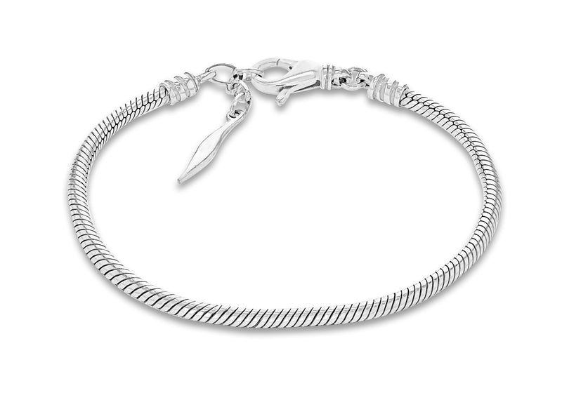 Sterling Silver 2.9mm Snake Chain Adjustable Bracelet 18m/7"-20m/8"9