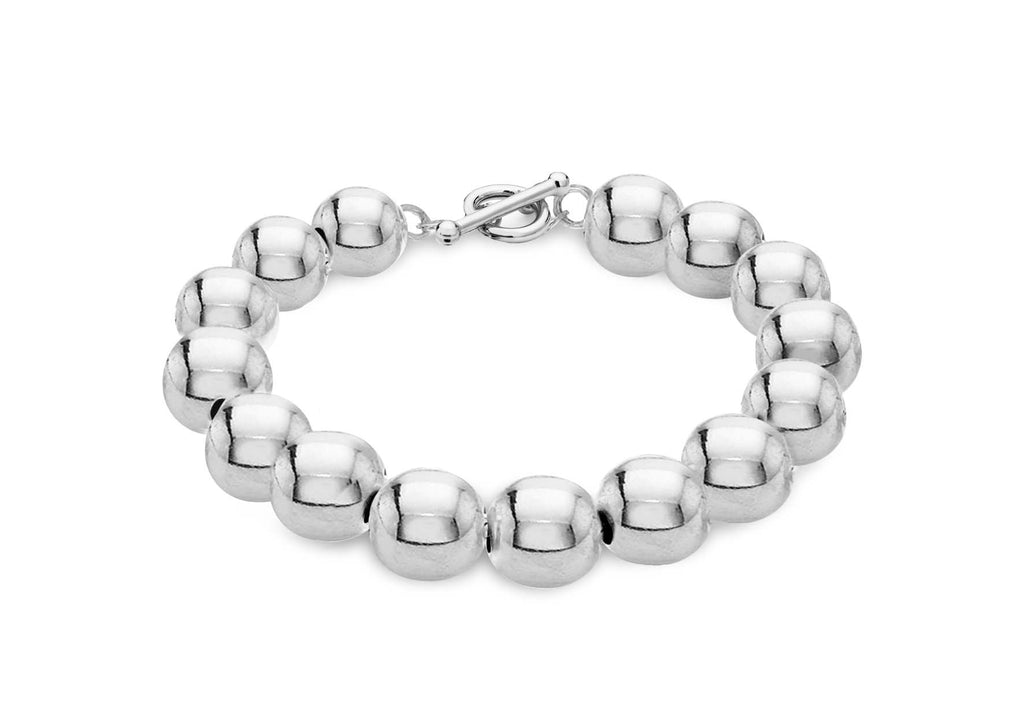 Sterling Silver 12mm Ball T-Bar Bracelet 20m/8"9