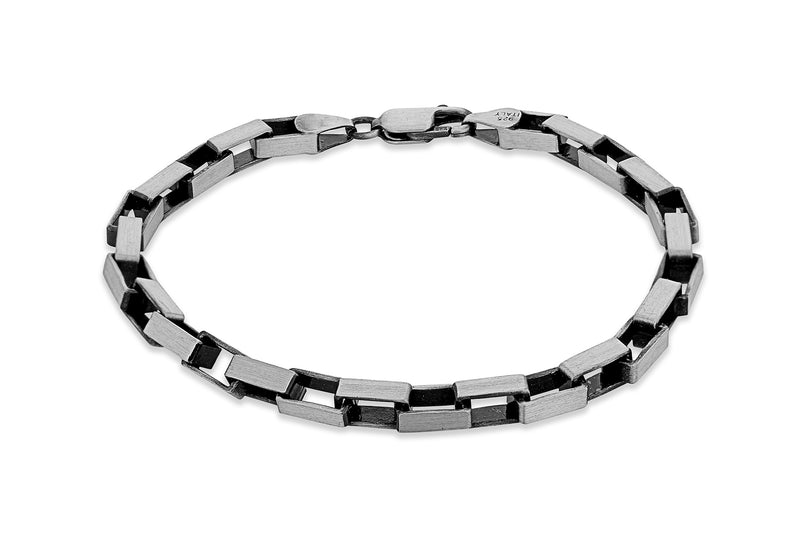 Sterling Silver Oxidised Paper Chain Bracelet