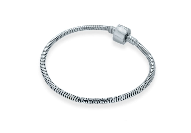 Sterling Silver Snake Chain Srew lip Bracelet 20m/8"9