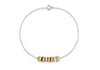 Sterling Silver Luky Rings on Prince of Wales Chain Bracelet 19m/7.5"9