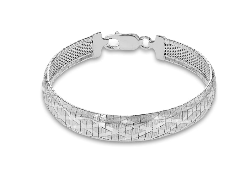 Sterling Silver Cleopatra Style Diamond Detail Bracelet