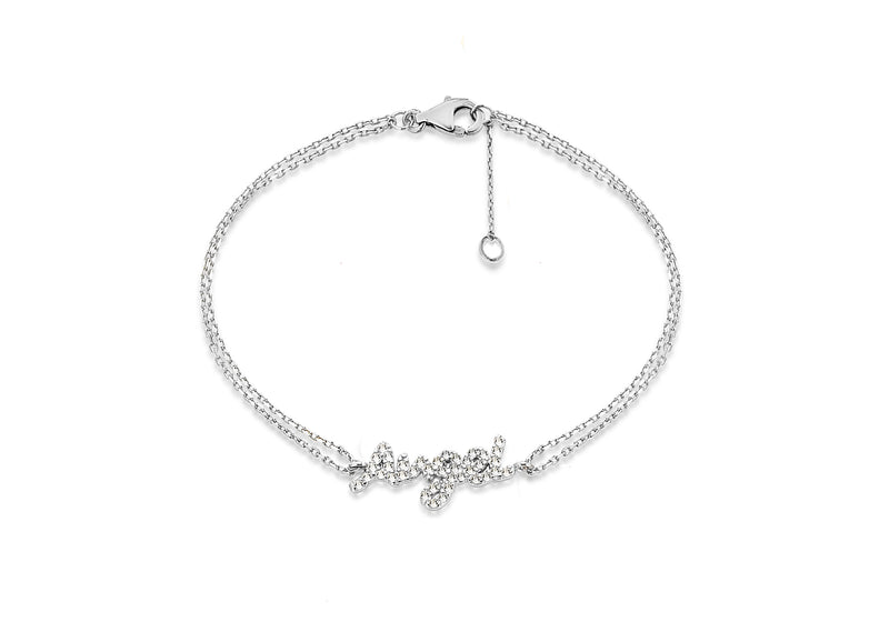 Sterling Silver Zirconia  'Angel' Bracelet 19m/7.5"9