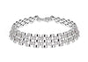 Sterling Silver Rhodium Plated Zirconia  Stone Set Panther Bracelet