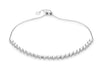 Sterling Silver Rhodium Plated Ball Adjustable Bracelet 10m/4"-23m/9"9