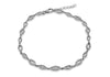 Sterling Silver Rhodium Plated Zirconia  3.8mm Ellipses Adjustable Bracelet 19m/7.5"-21.5m/8.5"9