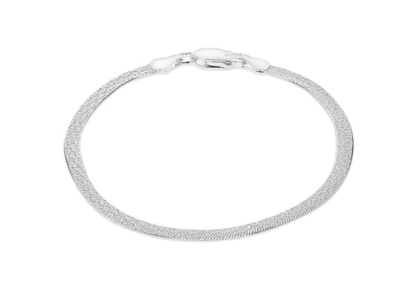 Sterling Silver Grain Herringbone Bracelet