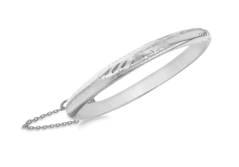 Sterling Silver Engraved Bangle