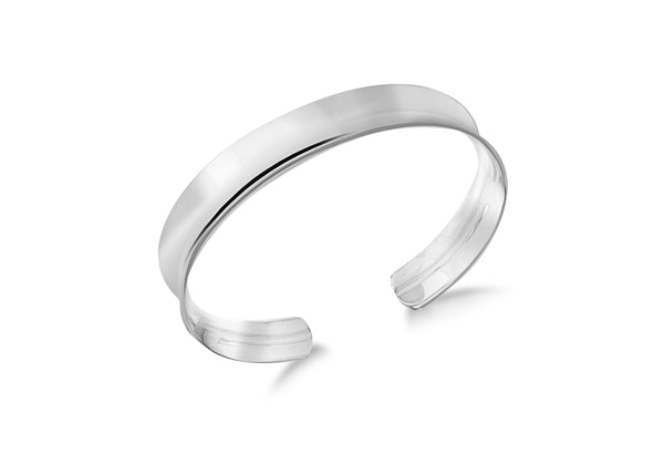 Sterling Silver Concave Torque Bangle