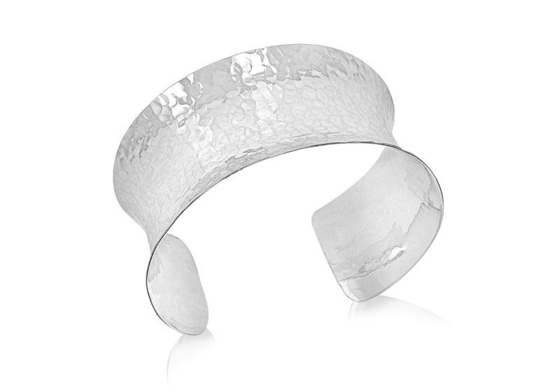 Sterling Silver Hammered Torque Bangle