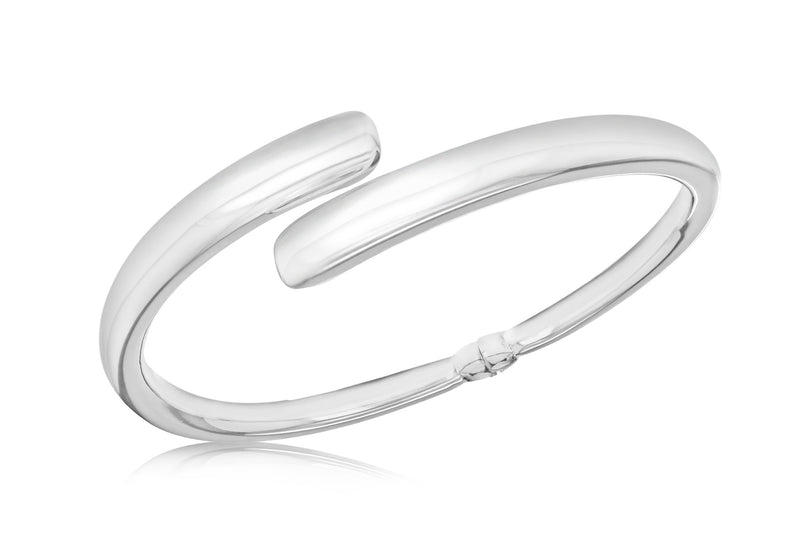 Sterling Silver Crossover Hinged Bangle