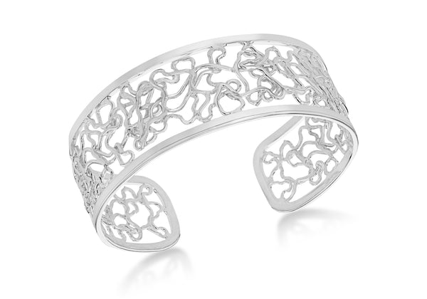 Sterling Silver 21.3mm Twisty-Wire-Pattern uff Bangle