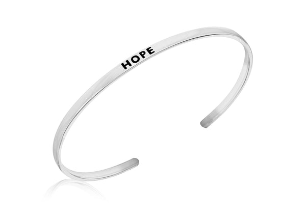 Sterling Silver 'Hope' Message uff Bangle