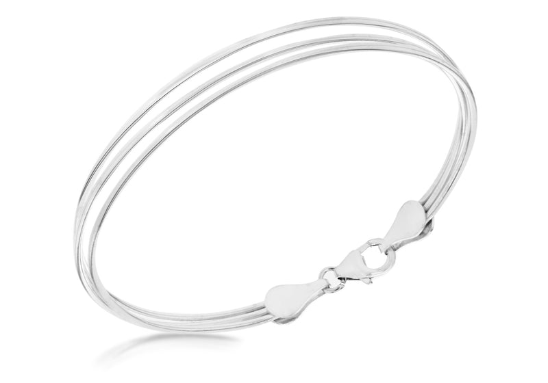 Sterling Silver 3-Ring Bangle