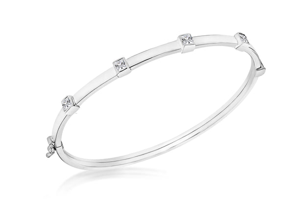 Sterling Silver Zirconia  Bangle