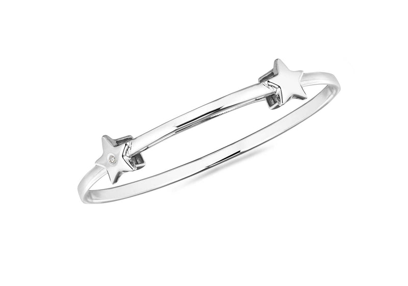 Sterling Silver 'Pippa' Double Star Bangle
