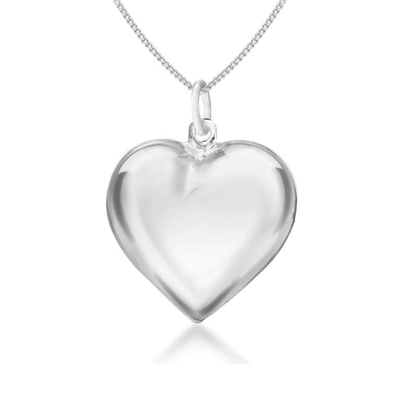 Sterling Silver Puff Heart Pendant