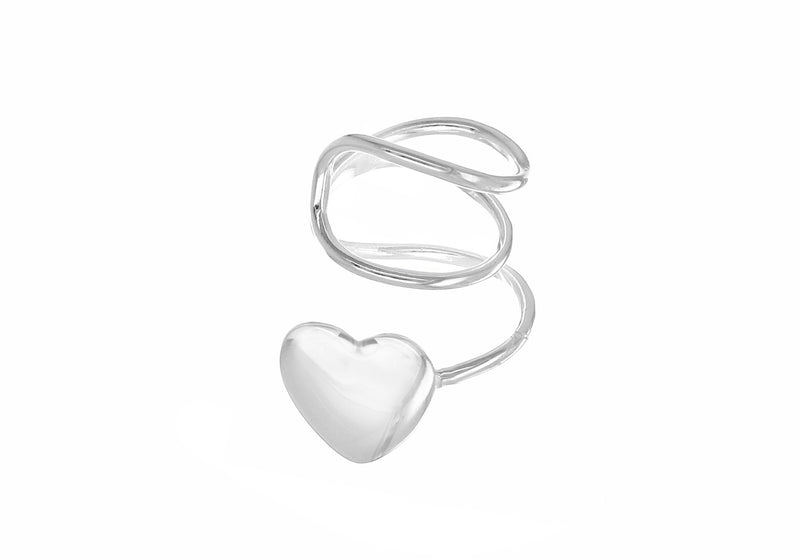Sterling Silver Wire Heart Ear Cuff