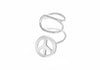 Sterling Silver Wire Peae Sign Ear Cuff