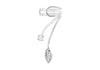Sterling Silver Wire Leaf and White Zirconia  Ear Cuff