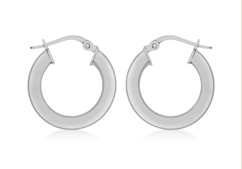 Sterling Silver Triangle Tube Creole Earrings