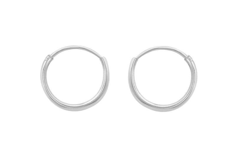 Silver hinged on sale hoop earrings 10mm