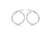 Sterling Silver 17.5mm Patterned Creole Earrings