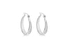 Sterling Silver Rhodium Plated 21mm Stardust Graduated Creole Earrings